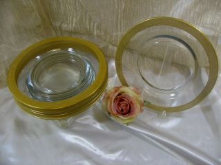 Antique Tiffin Set Of 5 Gold Encrusted Rambler Rose Glass Plates - 8.  5 " Rd.