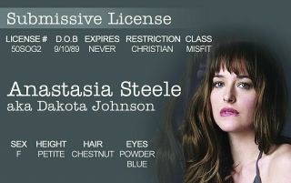 Anastasia Steele Plastic Id Card Drivers License 50 Shades Of Grey Gray