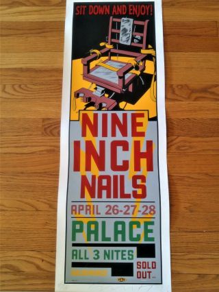 Nine Inch Nails Mega - Rare 1994 Hollywood Concert Poster Artist Signed/numbered