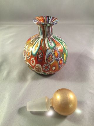 Vintage Gambaro & Poggi Murano Glass Perfume Bottle With Stopper