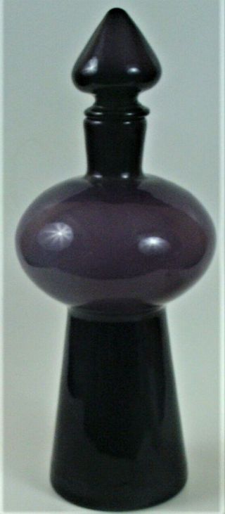 Vintage Mid Century Modern Cased Art Glass Amethyst Purple Genie Decanter