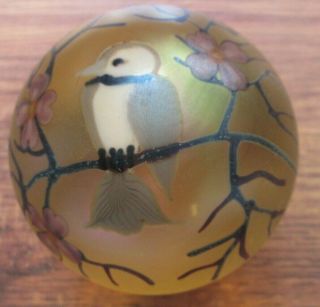 Orient & Flume Art Glass Signed Roberta Eichenberg Bird Paperweight Murano 1982
