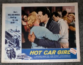 Hot Car Bad Girl 1958 Lobbycard Juvenile Delinquents 11x14 Movie Poster