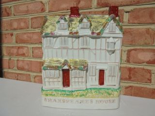 Antique 19th C Staffordshire Pottery Extra Large Shakespeares House Building 10 "