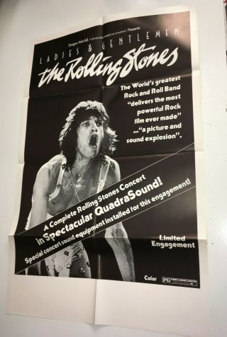 Rolling Stones Movie Poster 1973 Ladies & Gentlemen Rock Concert Mick Jagger