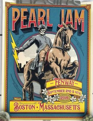 Pearl Jam Boston Fenway Park September 2018 Ian Williams Concert Poster