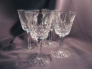 Waterford Crystal Vintage Lismore Claret Wines - Four - 5 7/8 - 6 Oz - Great 4