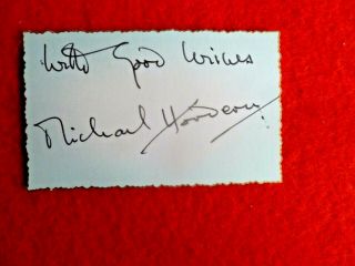 British Actor Sir Michael Horden Hand Signed Card