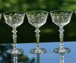 Vintage Etched Cocktail Martini Glasses,  Set of 6,  Crystal Craft Cocktail glass 4