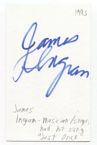 James Ingram Signed 3x5 Index Card Autographed Signature Singer An American Tail