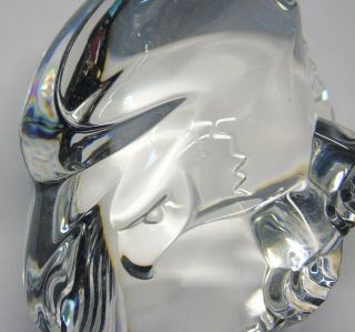 Vintage Signed Steuben Crystal Glass Eagle Bird Figurine Paperweight Hand Warmer 5