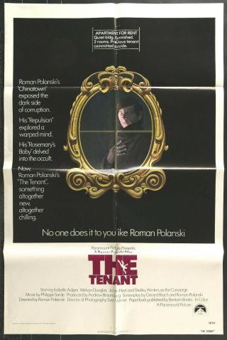 The Tenant Roman Polanski Horror 1976 One Sheet Movie Poster 27 X 41