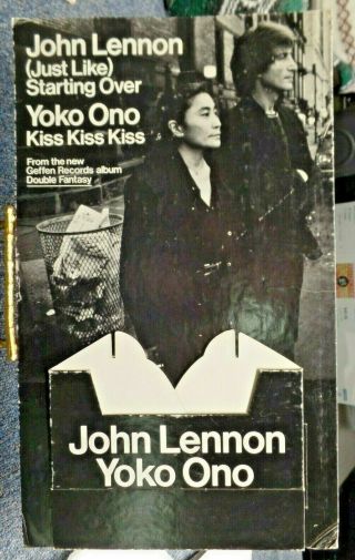 John Lennon Yoko Ono Starting Over 7 " Geffen 1980 Single Promo Display Rare