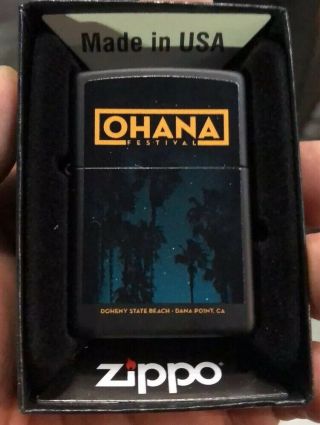 2019 Ohana Festival Zippo Lighter Pearl Jam Eddie Vedder Beach Surf Rhcp Rare