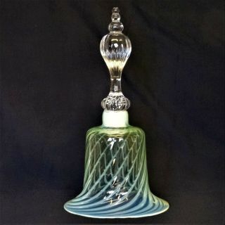 Fine Antique Victorian Vaseline Glass Bell & Clapper