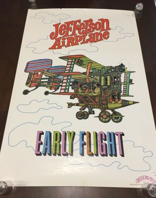 Jefferson Airplane Promo Early Flight Poster Large 1974 Grunt Records Scarce