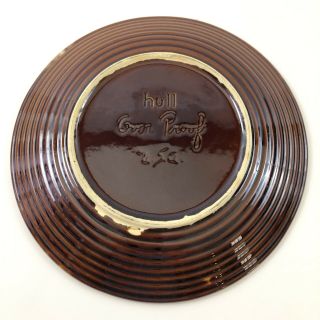 Set Of 6 Vintage Hull Brown Drip Dinner Plates 10 1/2 