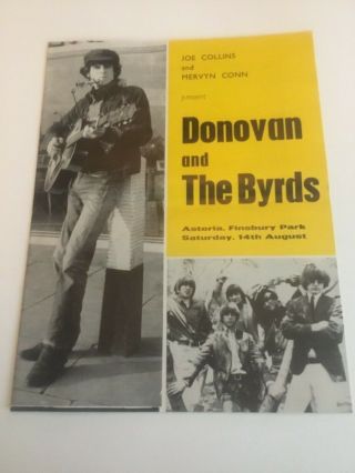 V Rare 1965 Uk Tour Donovan The Byrds Them Boz People Programme Folk Rock Pop