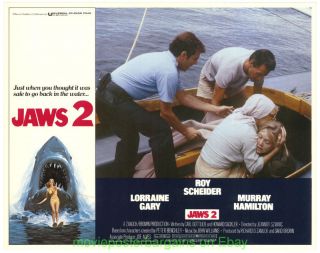 Jaws 2 Lobby Card 11x14 Inch Size Movie Poster Full Set Of 4 Cards Roy Scheider