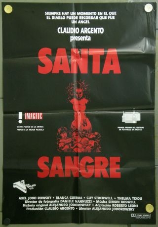 Qf11d Santa Sangre Alejandro Jodorowsky Orig 1sh Poster Spain