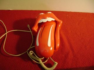 Vintage The Rolling Stones Rare Lips Logo Push Button Phone