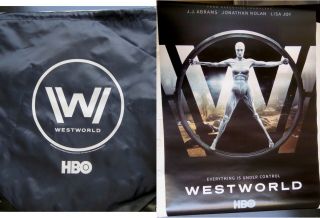 Sdcc 2017 Hall H Hbo Westworld Swag Promo Drawstring Bag And 20” X 13.  5” Poster