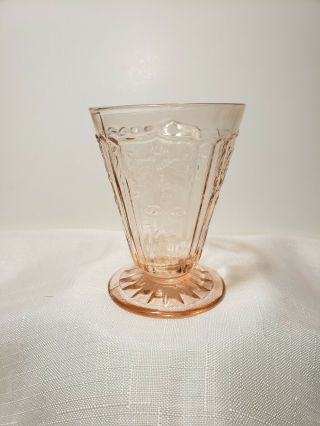 Hocking Depression Glass Mayfair Open Rose Pink 3 1/4 Footed Juice Tumbler