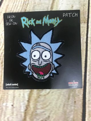 Mouth Open Rick Rick And Morty Embroidered Iron Or Sew - On Patch Adult Swim