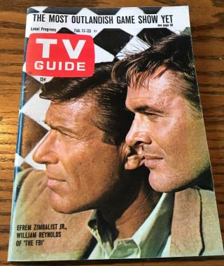 Tv Guide 1968 Feb 17 - 23 Efrem Zimbalist Jr. ,  William Reynolds Nyc No Label