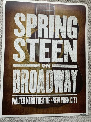 Bruce Springsteen On Broadway Exclusive Poster 2 Nyc Ltd 3913/4000