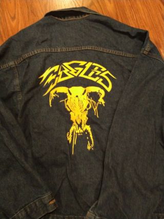 Eagles Band Jean Jacket And Bag And Pen Set (3) Items,  Size Xxl (really Like Xl)