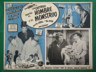 Abbott & Costello Meet Dr.  Jekyll And Mr.  Hyde Boris Karloff Mexican Lobby Card