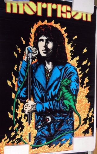 Jim Morrison 35 X 23 1983 Black Light Poster