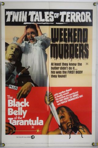 Black Belly Of The Tarantula / Weekend Murders Ff Orig 1sh Movie Poster (1972)