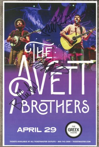 The Avett Brothers Autographed Live Show Gig Poster Seth Avett & Scott Avett