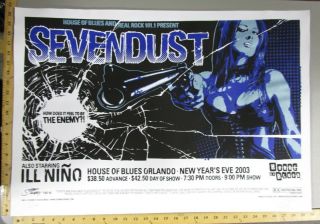 2003 Rock Concert Poster Sevendust Stainboy S/n Le 300 House Of Blues Orlando