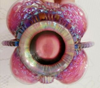 Fenton Art Glass,  Iridized Plum,  Opalescent,  Daisy And Button Basket,  Qvc