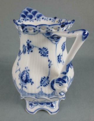 ROYAL COPENHAGEN First Quality BLUE FLUTED FULL LACE MILK PITCHER 1140 5
