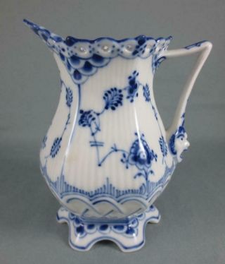 ROYAL COPENHAGEN First Quality BLUE FLUTED FULL LACE MILK PITCHER 1140 6
