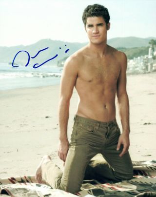 Darren Criss Signed Autograph 8x10 Photo Glee Hot Sexy Actor Shirtless Pose