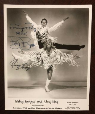 Rare Orig Lawrence Welk Promo Photo Dual Autograph Cissy King & Bobby Burgess