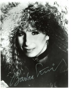 Barbra Streisand Autographed 8x10 B/w