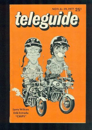 1977 The Okanagan Television System Teleguide Larry Wilcox Erik Estrada Chips