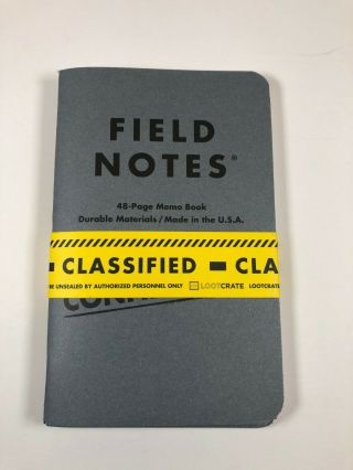 Loot Crate Exclusive Classified Field Notes 2 Pack Notebooks