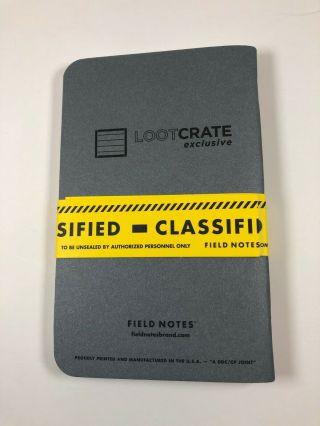 Loot Crate Exclusive Classified Field Notes 2 Pack Notebooks 2