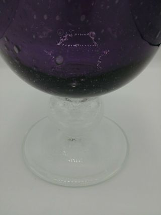 Stunning Purple Blown Glass Bowl/Vase No chips or cracks 3