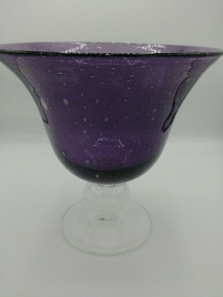 Stunning Purple Blown Glass Bowl/Vase No chips or cracks 6