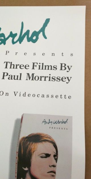 Andy Warhol Paul Morrissey Video Promo Poster, 6