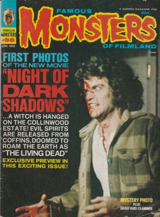 Famous Monsters Of Filmland 88 1972 Night Of Dark Shadows.  Gray Marrow Munsters