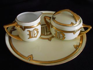 Antique Rosenthal Donatello Creamer And Sugar With Haviland France Tray - 1917